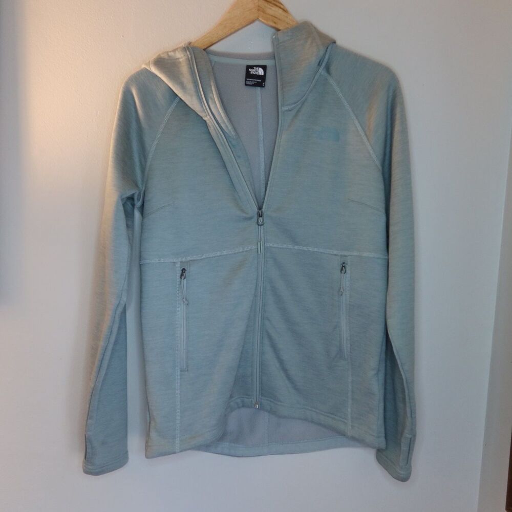 The North Face Jacket Womens M Blue Full Zip Long Sleeve Hooded Stretch